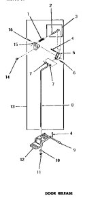 DOOR RELEASE Diagram and Parts List for DE9021  Speed Queen Dryer