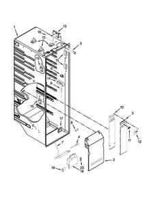 Refrigerator Liner Parts Diagram and Parts List for JSC24C8EAM01  Jenn-Air Refrigerator