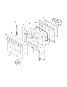 Door Diagram and Parts List for CRE3890LSK  Crosley Range