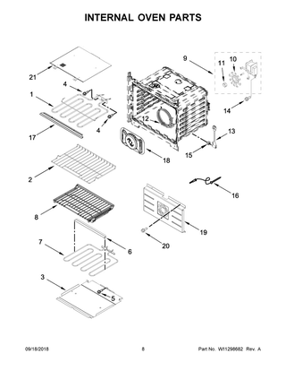 Internal Oven Parts Diagram and Parts List for JMW2427DS03  Maytag Microwave Oven Combo