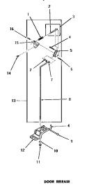 DOOR RELEASE Diagram and Parts List for DE3231  Speed Queen Dryer