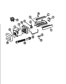 8 Cube Compact Ice Maker Diagram and Parts List for SZD27NE-P1162410WE  Amana Refrigerator