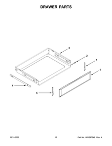 Drawer Parts Diagram and Parts List for MER8800FZ5  Maytag Range