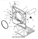 FRONT FRAME & AIR SHROUD Diagram and Parts List for DE3670  Speed Queen Dryer