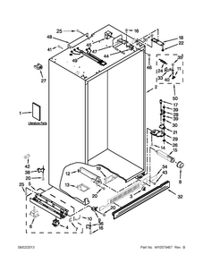 Cabinet Parts Diagram and Parts List for JS48SEDUDW14  Jenn-Air Refrigerator