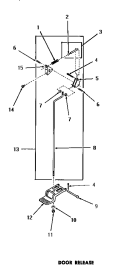 DOOR RELEASE Diagram and Parts List for DG6271  Speed Queen Dryer