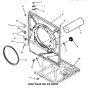 FRONT FRAME & AIR SHROUD Diagram and Parts List for DE6260  Speed Queen Dryer