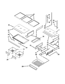 Shelf Parts Diagram and Parts List for JFI2089WTS7  Jenn-Air Refrigerator