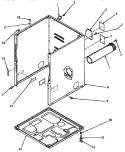 CABINET, EXHAUST DUCT & BASE Diagram and Parts List for KE5313  Speed Queen Dryer