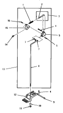 DOOR RELEASE Diagram and Parts List for FE6171  Speed Queen Dryer