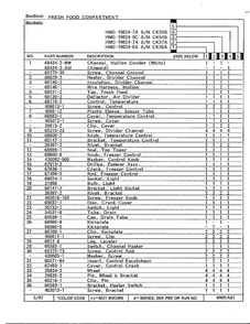 Fresh Food Compartment Page 2 Diagram and Parts List for 19824-0C  Admiral Refrigerator
