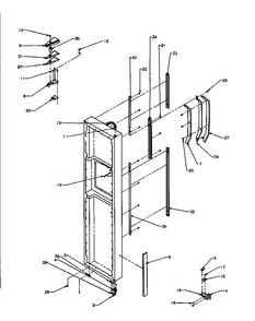 Fz Door Hinge And Trim Parts Diagram and Parts List for SZD27NE-P1162410WE  Amana Refrigerator