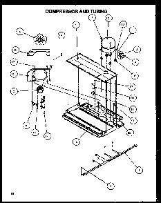 Compressor And Tubing Diagram and Parts List for TA18R2L-P1158306WL  Amana Refrigerator
