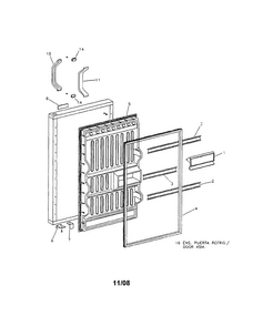 Door Diagram and Parts List for CRS90A3  Crosley Refrigerator