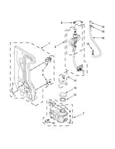 Fill, Drain And Overfill Parts Diagram and Parts List for JDB9600CWX0  Jenn-Air Dishwasher