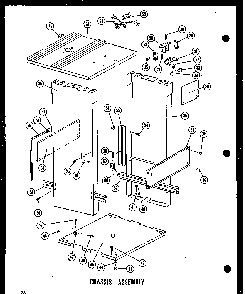 Chassis Assembly Diagram and Parts List for ESMC-1-C P18011-2TC Amana Trash Compactor