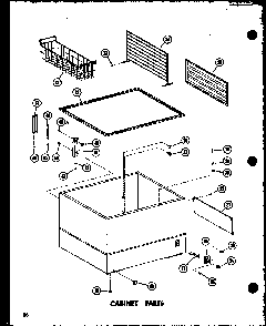 Cabinet Parts Diagram and Parts List for C28F-A P60212-74WA Amana Freezer