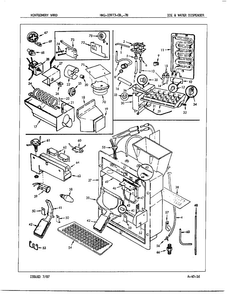 Ice And Water Dispenser Diagram and Parts List for 23973A  Admiral Refrigerator