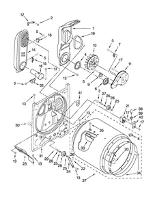 Bulkhead Parts Diagram and Parts List for MGDC300XW1  Maytag Dryer