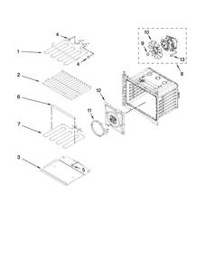 Internal Oven Parts Diagram and Parts List for MEW9530AW00  Maytag Wall Oven