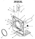 FRONT FRAME AND AIR SHROUD Diagram and Parts List for FE3830  Speed Queen Dryer