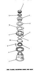 SINK FLANGE, MTG RINGS & BOOT Diagram and Parts List for DB8181N  Speed Queen Trash Compactor
