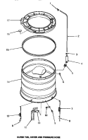 OUTER TUB, COVER & PRESSURE HOSE Diagram and Parts List for UE8230  Speed Queen Washer Dryer Combo