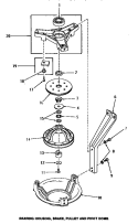 BRG HSG / BRAKE / PULLEY & PIVOT DOME Diagram and Parts List for UE8230  Speed Queen Washer Dryer Combo