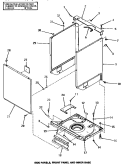 SIDE PANELS, FRONT PANEL & INNER BASE Diagram and Parts List for UE8230  Speed Queen Washer Dryer Combo