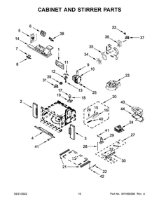 Cabinet And Stirrer Parts 1 Diagram and Parts List for JMW2430LM00  Maytag Microwave Oven Combo