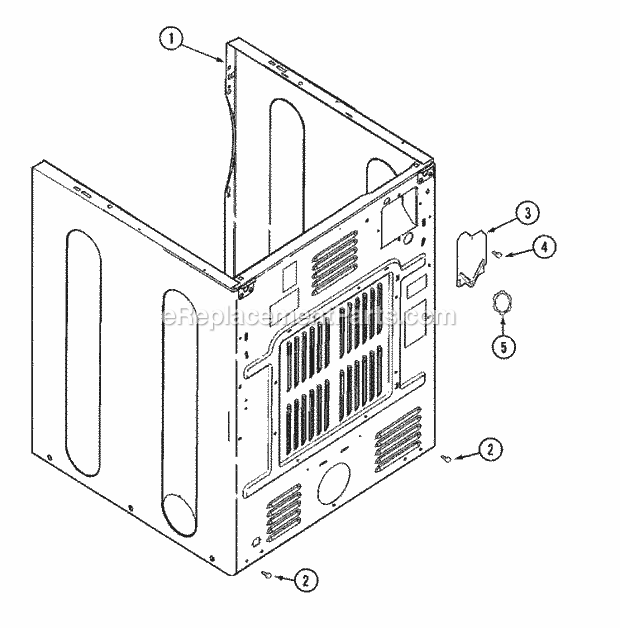 CABINET - REAR Diagram and Parts List for MDE2600AYW  Maytag Dryer