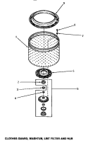 CLOTHES GUARD / WASHTUB / LINT FILTER & HUB Diagram and Parts List for AA8431  Amana Washer
