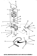 MOTOR, MTG BRACKET, BELTS & IDLER ASSY Diagram and Parts List for AA8431  Amana Washer