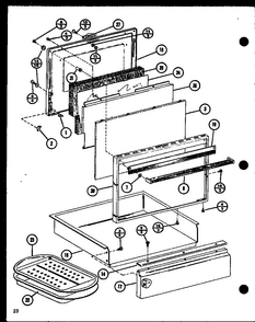 Door Diagram and Parts List for ARC-502 P85675-1S Amana Range