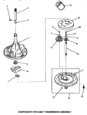 33227 TRANSMISSION ASSY COMPONENTS Diagram and Parts List for AA6421  Amana Washer