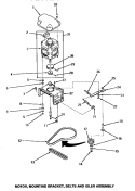 MOTOR, MTG BRACKET, BELTS & IDLER ASSY Diagram and Parts List for AA6421  Amana Washer