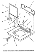 CAB TOP / LOADING DR & CTRL HOOD REAR PAN Diagram and Parts List for AA5421  Amana Washer