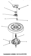 TRANSMISSION ASSY & BALANCE RING Diagram and Parts List for AA5421  Amana Washer