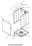 FRONT PANEL, CABINET & BASE Diagram and Parts List for AA5421  Amana Washer