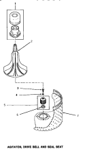 AGITATOR, DRIVE BELL & SEAL SEAT Diagram and Parts List for AA3410  Amana Washer