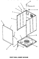 FRONT PANEL, CABINET & BASE Diagram and Parts List for AA3410  Amana Washer