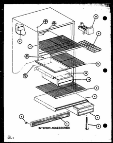 Interior Accessories (tm18k/p7791114w) (tm18k/p7791115w) (tmi18k/p7791116w) (tmi18k/p7791117w) Diagram and Parts List for TM20K-P7791118W  Amana Refrigerator