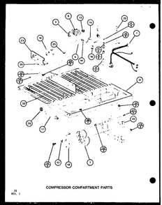Compressor Compartment Parts Diagram and Parts List for TM16G1-P76512-28W  Amana Refrigerator