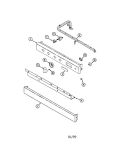 Control Panel Diagram and Parts List for CLGP2720PN  Jenn-Air Cooktop