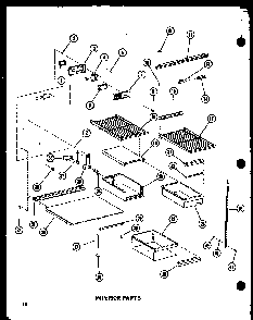 Interior Parts Diagram and Parts List for BCI20BG-P6023518WG  Amana Refrigerator
