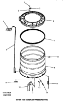 OUTER TUB, COVER & PRESSURE HOSE Diagram and Parts List for HA3001  Amana Washer