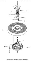 TRANSMISSION ASSY & BALANCE RING Diagram and Parts List for HA3001  Amana Washer