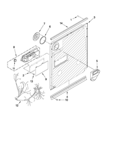 Inner Door Parts Diagram and Parts List for MDB8959AWB6  Maytag Dishwasher