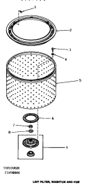 LINT FILTER, WASHTUB & HUB Diagram and Parts List for HA2010  Amana Washer