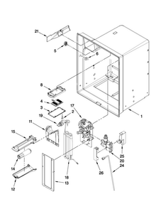 Refrigerator Liner Parts Diagram and Parts List for MFX2571XEW3  Maytag Refrigerator